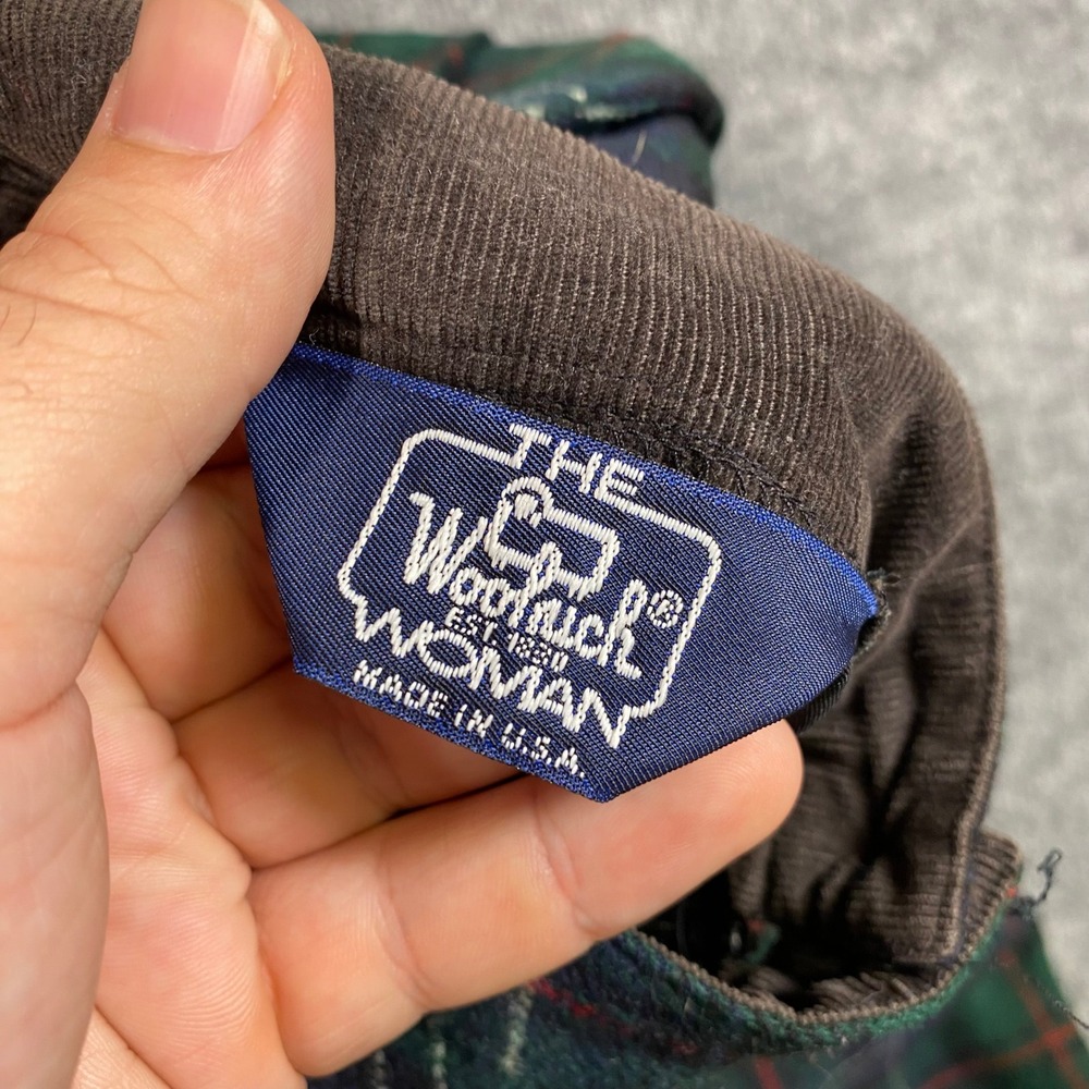 The Woolrich Woman Vintage Plaid Wool Midi Skirt Green Blue Tartan USA Made 27W‎ - Picture 6 of 8